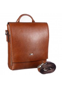 Рыжая кожаная мужская сумка на плечо - барсетка DESISAN 344-015