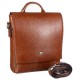 Рыжая кожаная мужская сумка на плечо - барсетка DESISAN 344-015