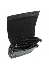 Черная кожаная мужская сумка на плечо - барсетка DESISAN 344-113