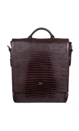 Коричневая кожаная мужская сумка на плечо - барсетка DESISAN 344-142