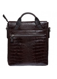 Коричневая кожаная мужская сумка на плечо - барсетка DESISAN 344-19