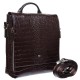 Коричневая кожаная мужская сумка на плечо - барсетка DESISAN 344-19