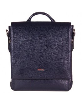 Синяя кожаная мужская сумка на плечо - барсетка DESISAN 344-315