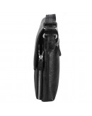 Фотография Черная кожаная мужская сумка на плечо среднего размера DESISAN 349-01