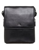 Фотография Кожаная черная мужская сумка на плечо DESISAN 349-101