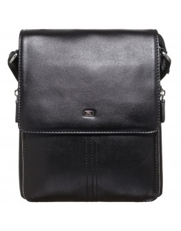 Кожаная черная мужская сумка на плечо DESISAN 349-101