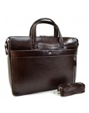 Фотография Кожаная мужская коричневая сумка для ноутбука 15.6 дюймов DESISAN 1335-019