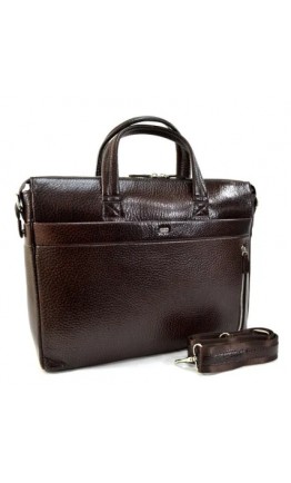 Кожаная мужская коричневая сумка для ноутбука 15.6 дюймов DESISAN 1335-019