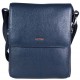 Синяя кожаная мужская сумка на плечо среднего размера DESISAN 349-315