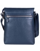 Фотография Синяя кожаная мужская сумка на плечо среднего размера DESISAN 349-315