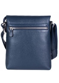 Синяя кожаная мужская сумка на плечо среднего размера DESISAN 349-315