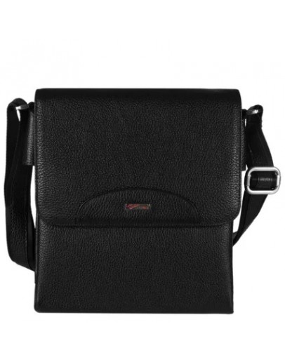 Фотография Кожаная черная мужская сумка на плечо DESISAN 350-01