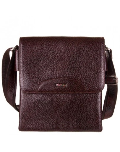 Фотография Кожаная коричневая мужская сумка на плечо DESISAN 350-019