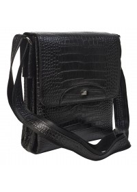 Кожаная черная мужская сумка на плечо DESISAN 350-11