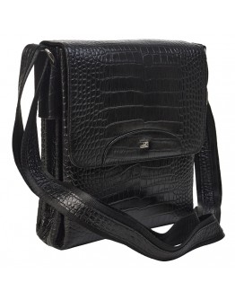 Кожаная черная мужская сумка на плечо DESISAN 350-11