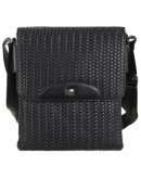Фотография Кожаная черная мужская сумка на плечо DESISAN 350-113