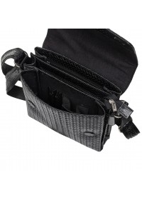 Кожаная черная мужская сумка на плечо DESISAN 350-113