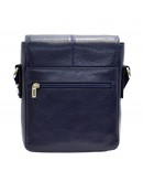 Фотография Синяя кожаная мужская небольшая сумка на плечо DESISAN 425-315