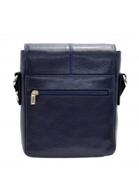 Синяя кожаная мужская небольшая сумка на плечо DESISAN 425-315