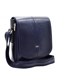 Синяя кожаная мужская небольшая сумка на плечо DESISAN 425-315