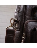 Фотография Мужская кожаная коричневая сумка формата А4 SHVIGEL 11168