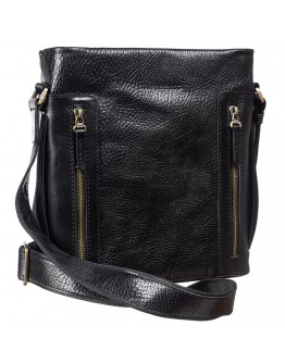 Кожаная мужская черная сумка на плечо TONY BELLUCCI - 5001-893