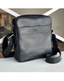 Фотография Черная кожаная мужская сумка на плечо - планшет 711990-SGE