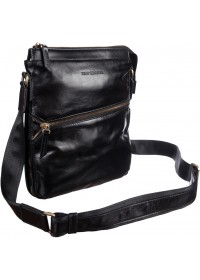 Кожаная мужская черная удобная сумка на плечо TONY BELLUCCI - 5029-101