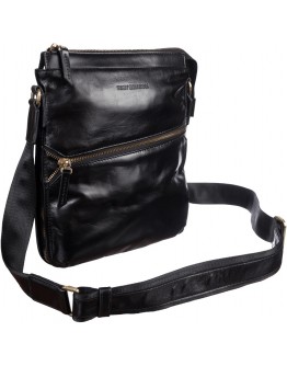 Кожаная мужская черная удобная сумка на плечо TONY BELLUCCI - 5029-101
