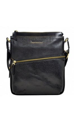 Кожаная мужская черная сумка на плечо TONY BELLUCCI - 5029-893