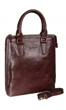 Коричневая кожаная вертикальная сумка на плечо - барсетка TONY BELLUCCI 5036-896