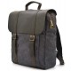 Серый удобный рюкзак из натуральной кожи и прочной ткани канвас TARWA RGc-3420-3md