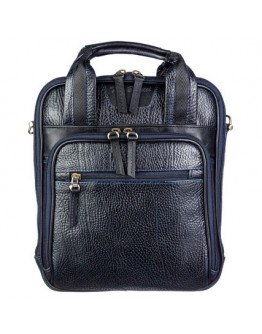 Вертикальная синяя кожаная мужская сумка - барсетка TONY BELLUCCI 5049-09