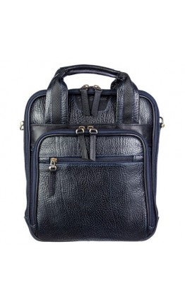 Вертикальная синяя кожаная мужская сумка - барсетка TONY BELLUCCI 5049-09