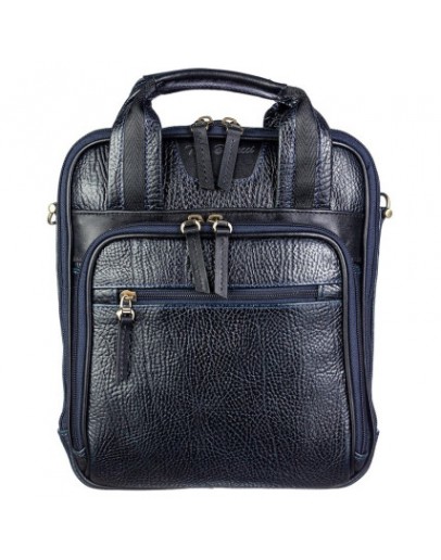 Фотография Вертикальная синяя кожаная мужская сумка - барсетка TONY BELLUCCI 5049-09