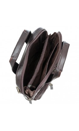 Вертикальная коричневая кожаная мужская сумка - барсетка TONY BELLUCCI 5049-886