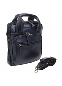 Вертикальная синяя кожаная мужская сумка - барсетка TONY BELLUCCI 5049-894
