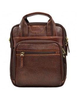 Вертикальная коричневая кожаная мужская сумка - барсетка TONY BELLUCCI 5049-896