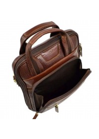 Вертикальная коричневая кожаная мужская сумка - барсетка TONY BELLUCCI 5049-896