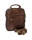 Фотография Вертикальная коричневая кожаная мужская сумка - барсетка TONY BELLUCCI 5049-896