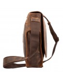 Фотография Винтажная кожаная фирменная коричневая сумка на плечо TONY BELLUCCI - 5057-07