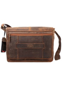Винтажная кожаная фирменная коричневая сумка на плечо TONY BELLUCCI - 5057-07