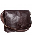 Фотография Коричневая кожаная фирменная вместительная сумка на плечо TONY BELLUCCI 5057-886