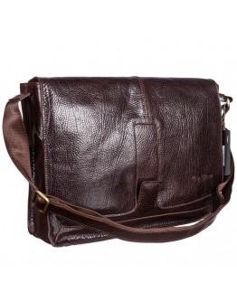 Коричневая кожаная фирменная вместительная сумка на плечо TONY BELLUCCI 5057-886