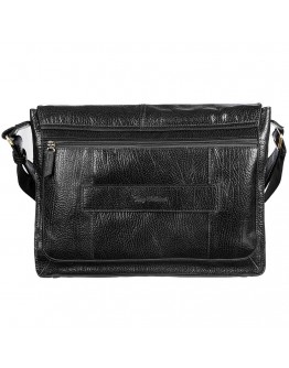 Черная кожаная фирменная вместительная сумка на плечо TONY BELLUCCI 5057-893