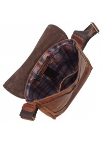 Винтажная коричневая мужская кожаная сумка на плечо TONY BELLUCCI - 5061-07