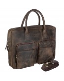 Фотография Кожаный коричневый мужской винтажный портфель TONY BELLUCCI - 5074-06