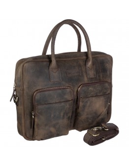Кожаный коричневый мужской винтажный портфель TONY BELLUCCI - 5074-06