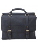 Фотография Кожаный синий мужской винтажный портфель TONY BELLUCCI - 5084-03