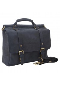Кожаный синий мужской винтажный портфель TONY BELLUCCI - 5084-03